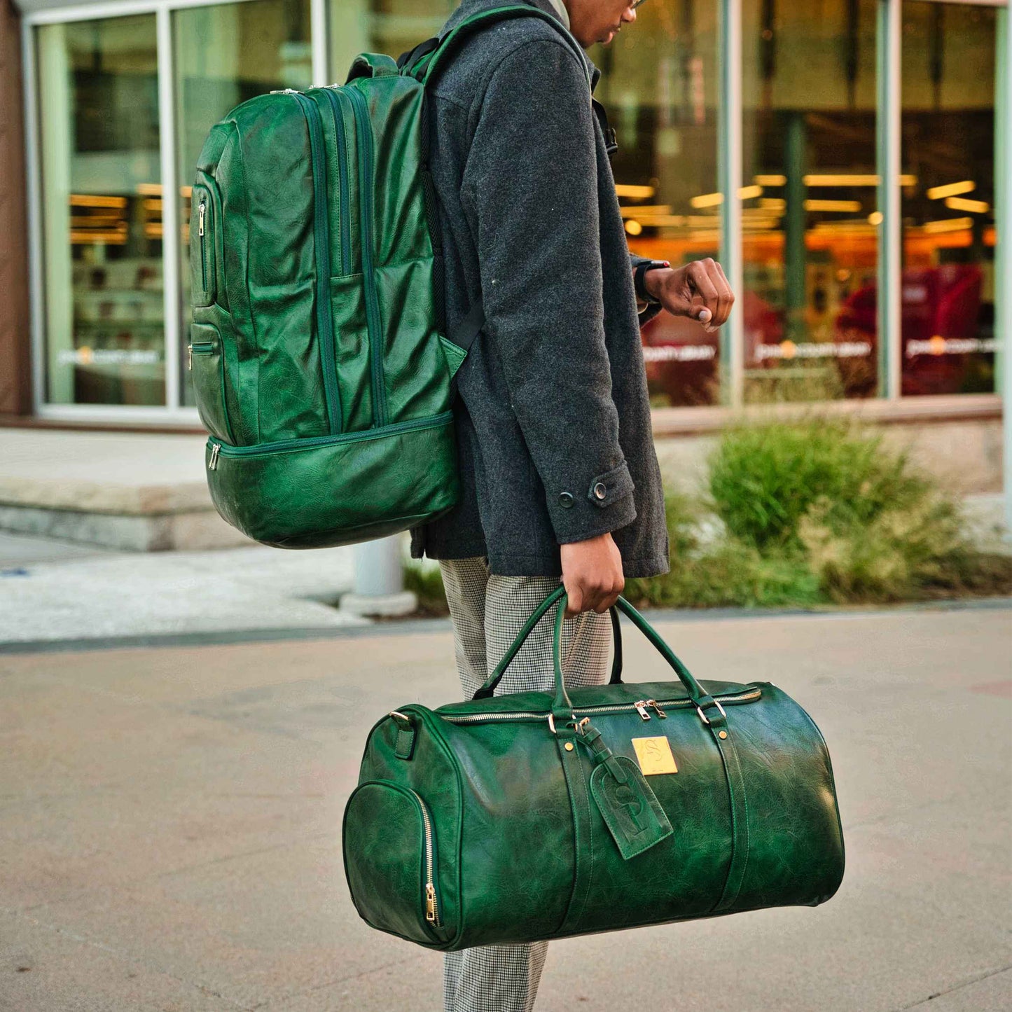 TEEK - Emerald Green Leather Weekender Duffle Bag BAG TEEK SP