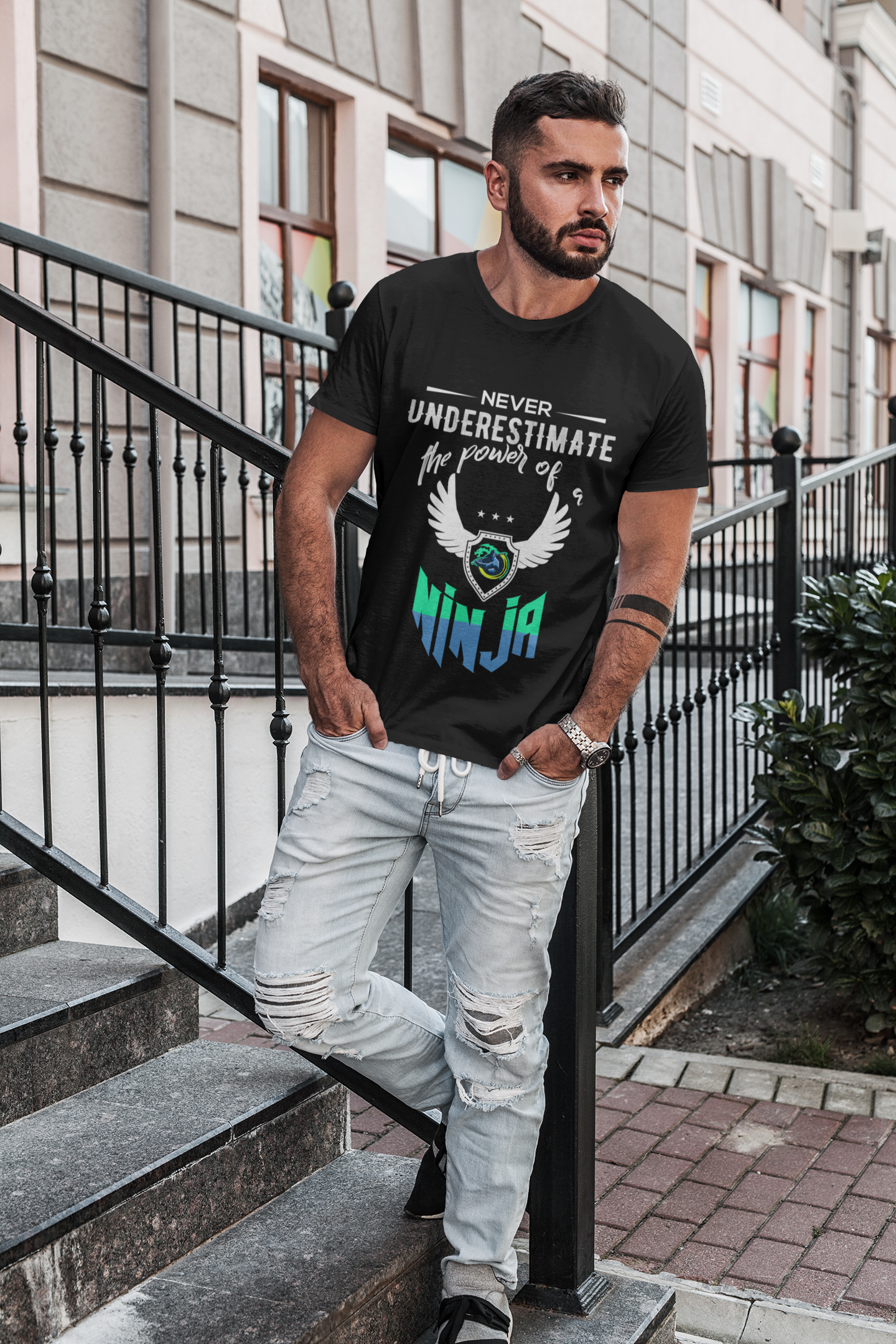 TEEK - Ninja Power Short Sleeve T-Shirt in Green Text TOPS TEEK ONE