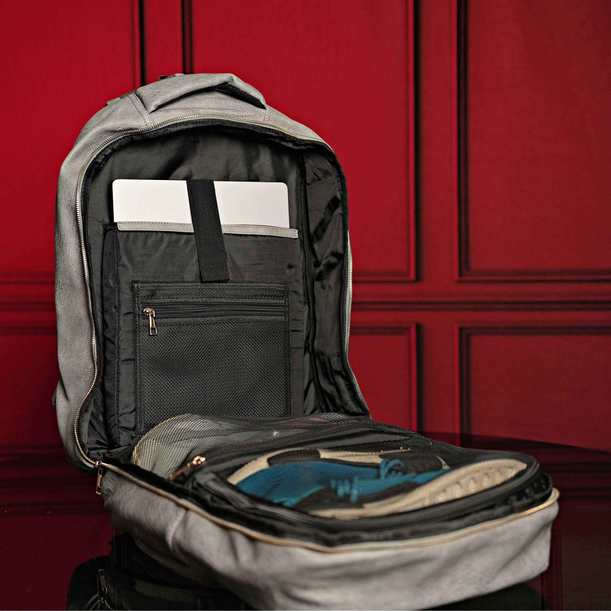 TEEK - Grey Leather Commuter Bag Commuter Bag Sole Premise