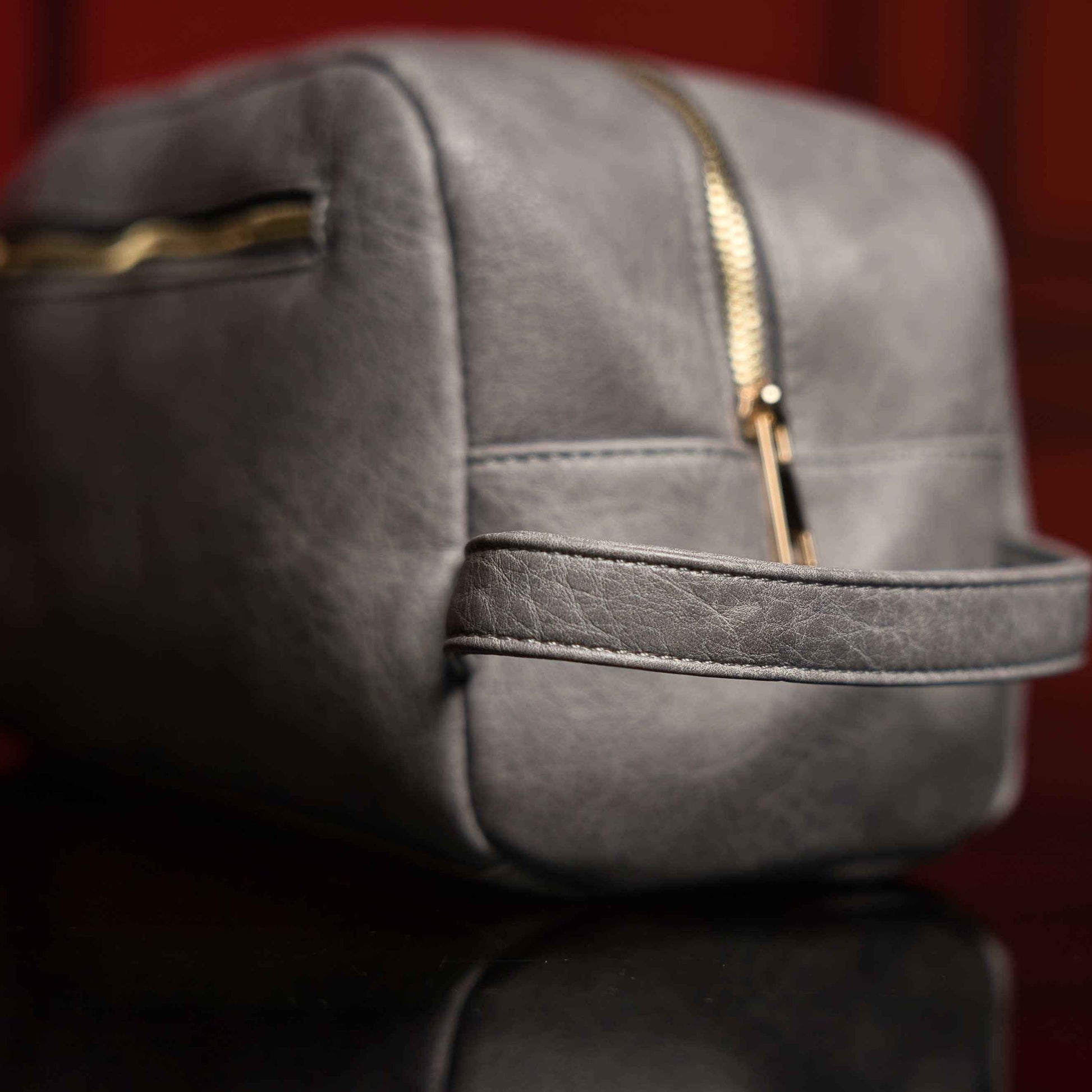 Grey Leather Toiletry Bag Sole Premise