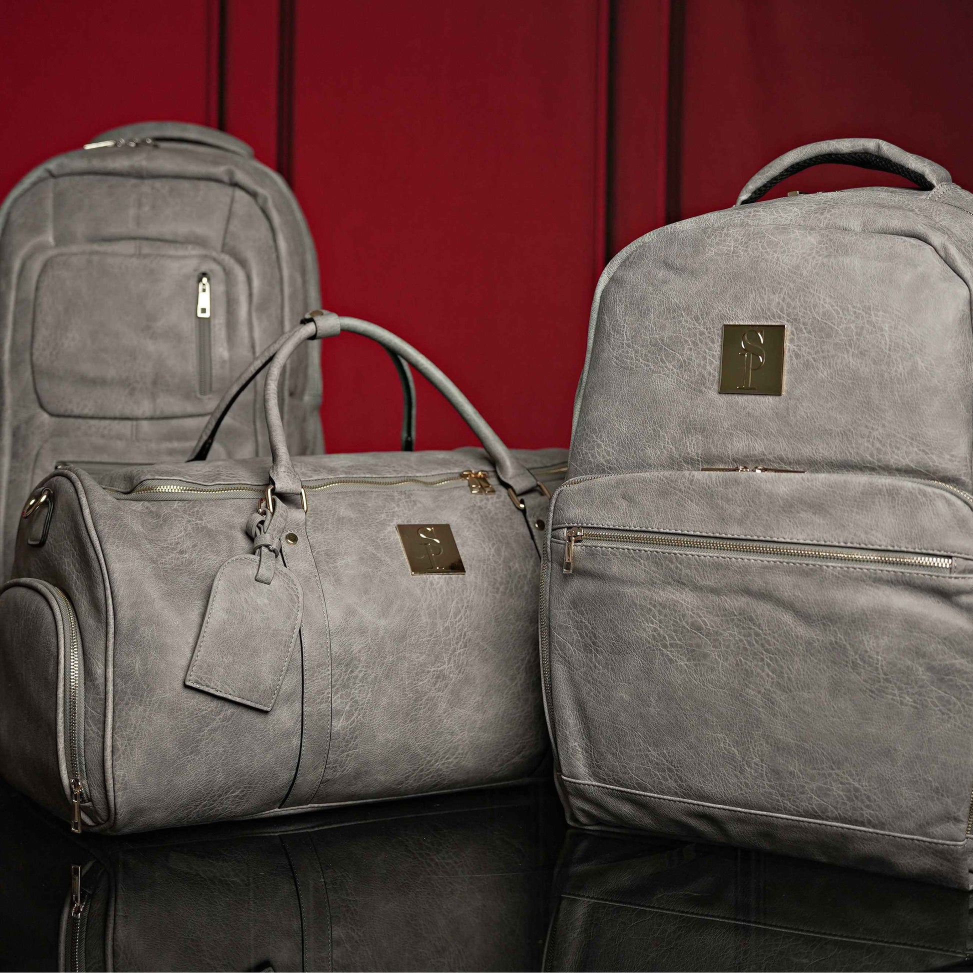 TEEK - Grey Tumbled Luciano Leather 3 Bag Set BAG TEEK SP