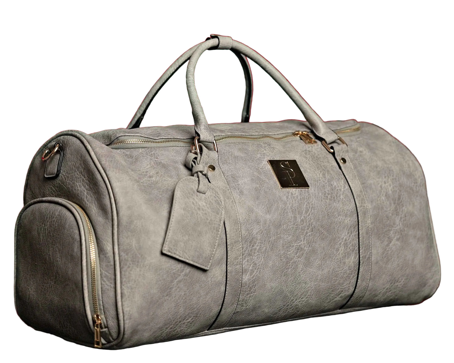 TEEK - Grey Tumbled Leather Weekender Duffle Bag BAG TEEK SP