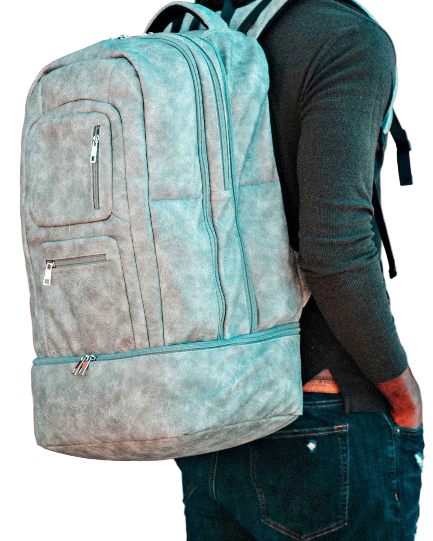 TEEK - Grey Leather Carry-On Patented Backpack (Only 300 Made) BAG TEEK SP