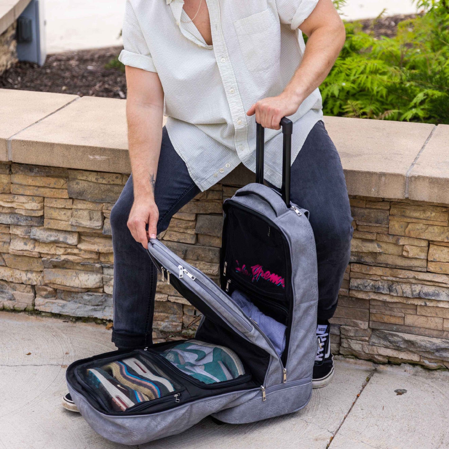 TEEK - Grey Leather Carry-On Roller Bag (Only 150 Made) BAG TEEK SP