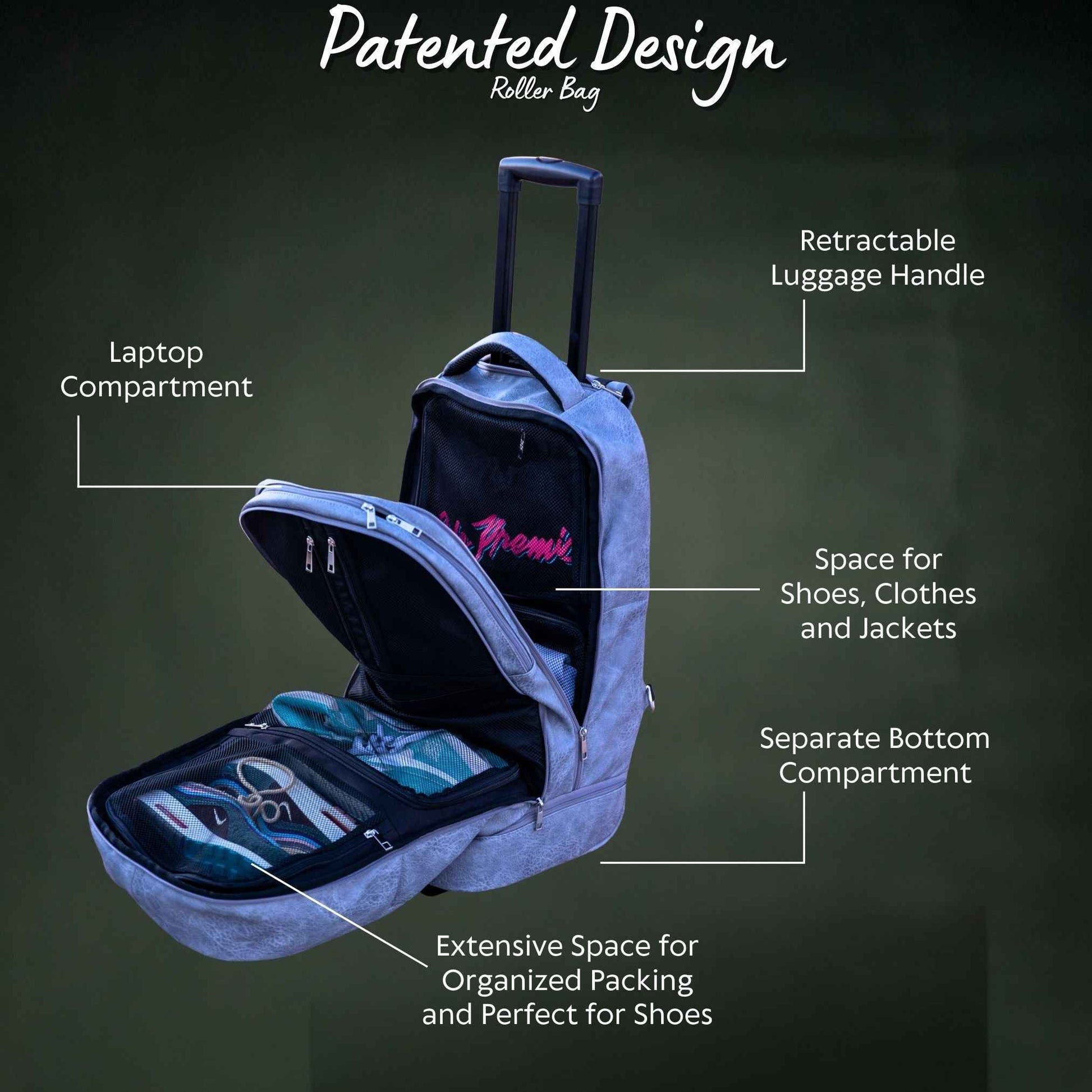 TEEK - Grey Leather Carry-On Roller Bag (Only 150 Made) BAG TEEK SP