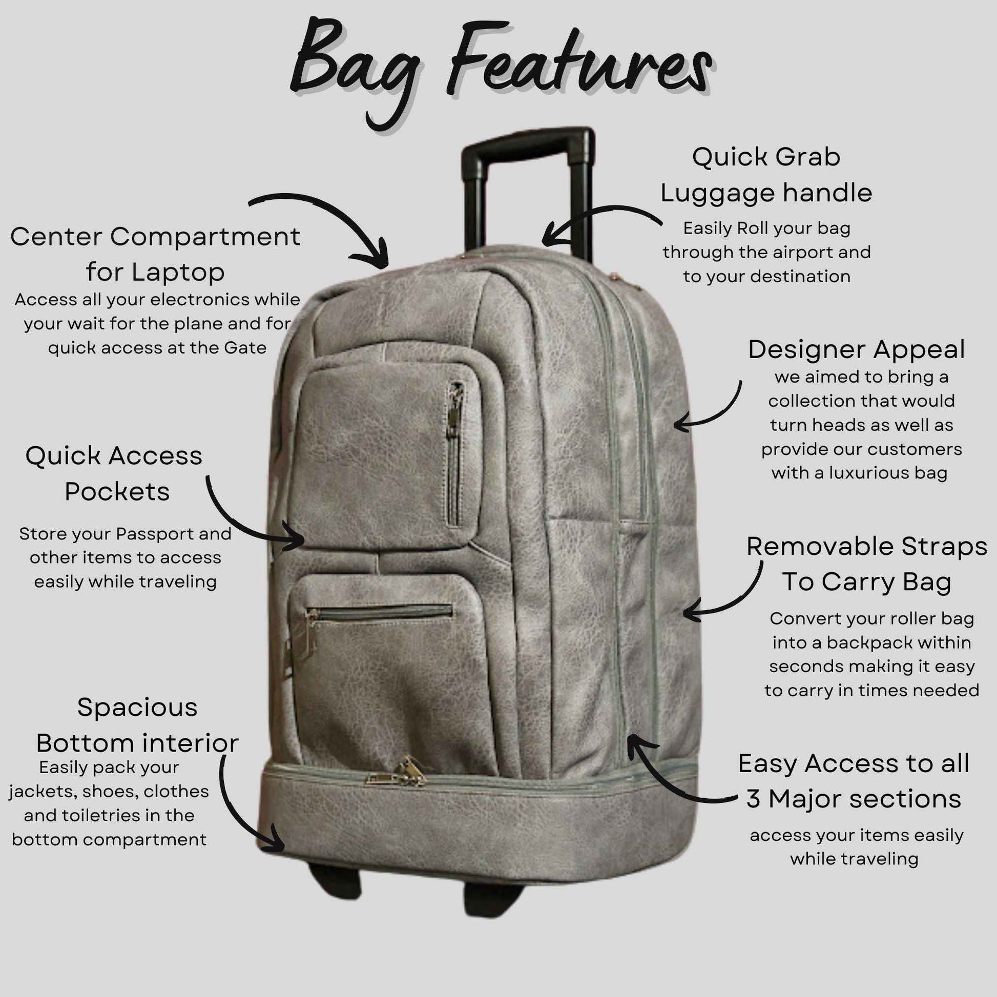 TEEK - Grey Leather Carry-On Roller Bag (Only 150 Made) BAG TEEK SP