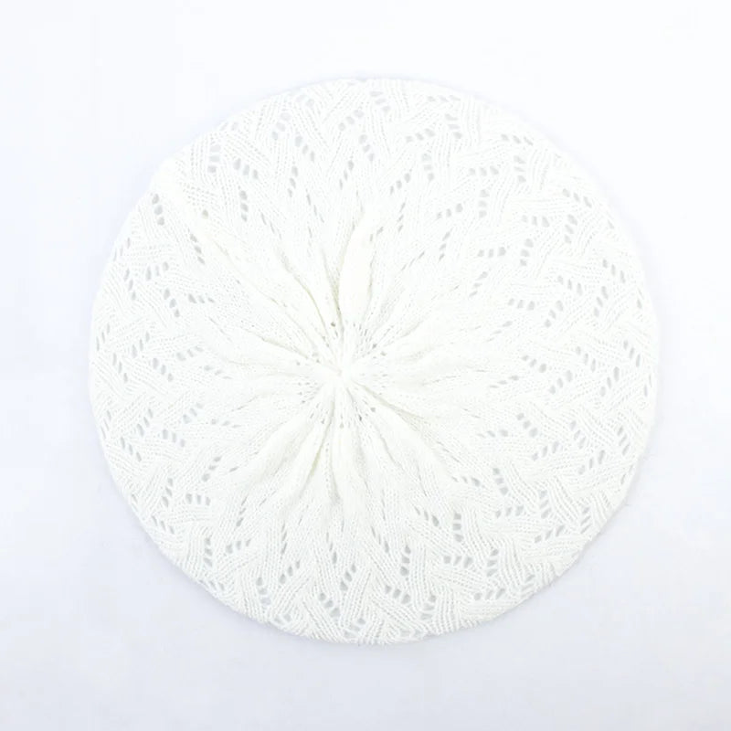 TEEK - Knit Beret Beanie Hat HAT theteekdotcom white-1  