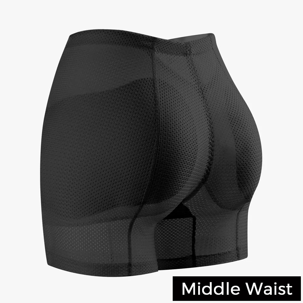 TEEK - Hip Tush Enhancer Padded Panties UNDERWEAR theteekdotcom Middle Waist-Black L 