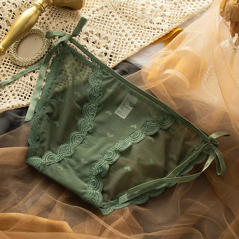TEEK - Lace Bow Panties UNDERWEAR theteekdotcom Green L