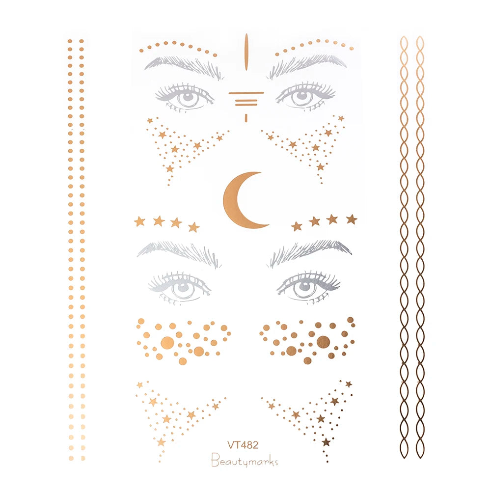 TEEK - Gold Face Waterproof Freckles Temporary Tattoos MAKEUP theteekdotcom HB379
