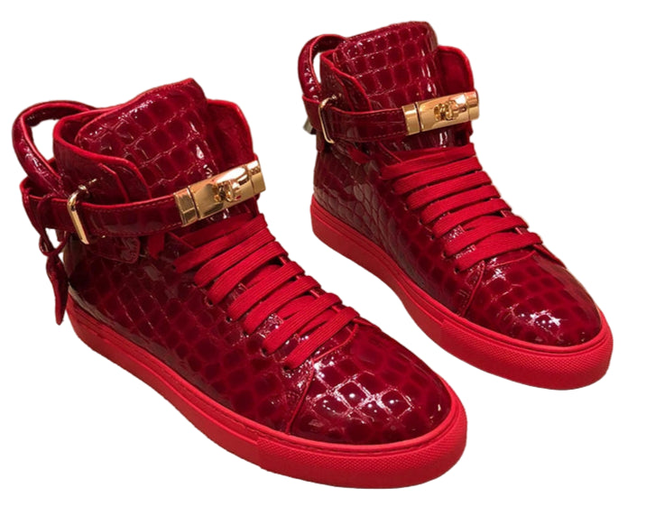 TEEK - Mens Embossed Crocodile High Top Sneakers SHOES theteekdotcom