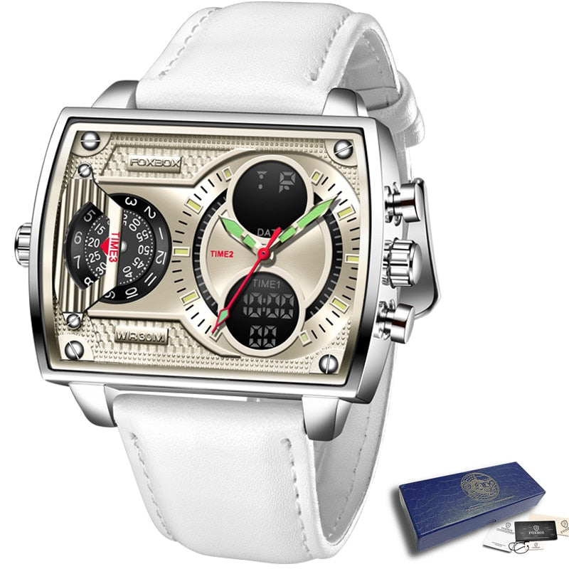 TEEK - Masculine Quartz Horizontal Wristwatch WATCH theteekdotcom White  