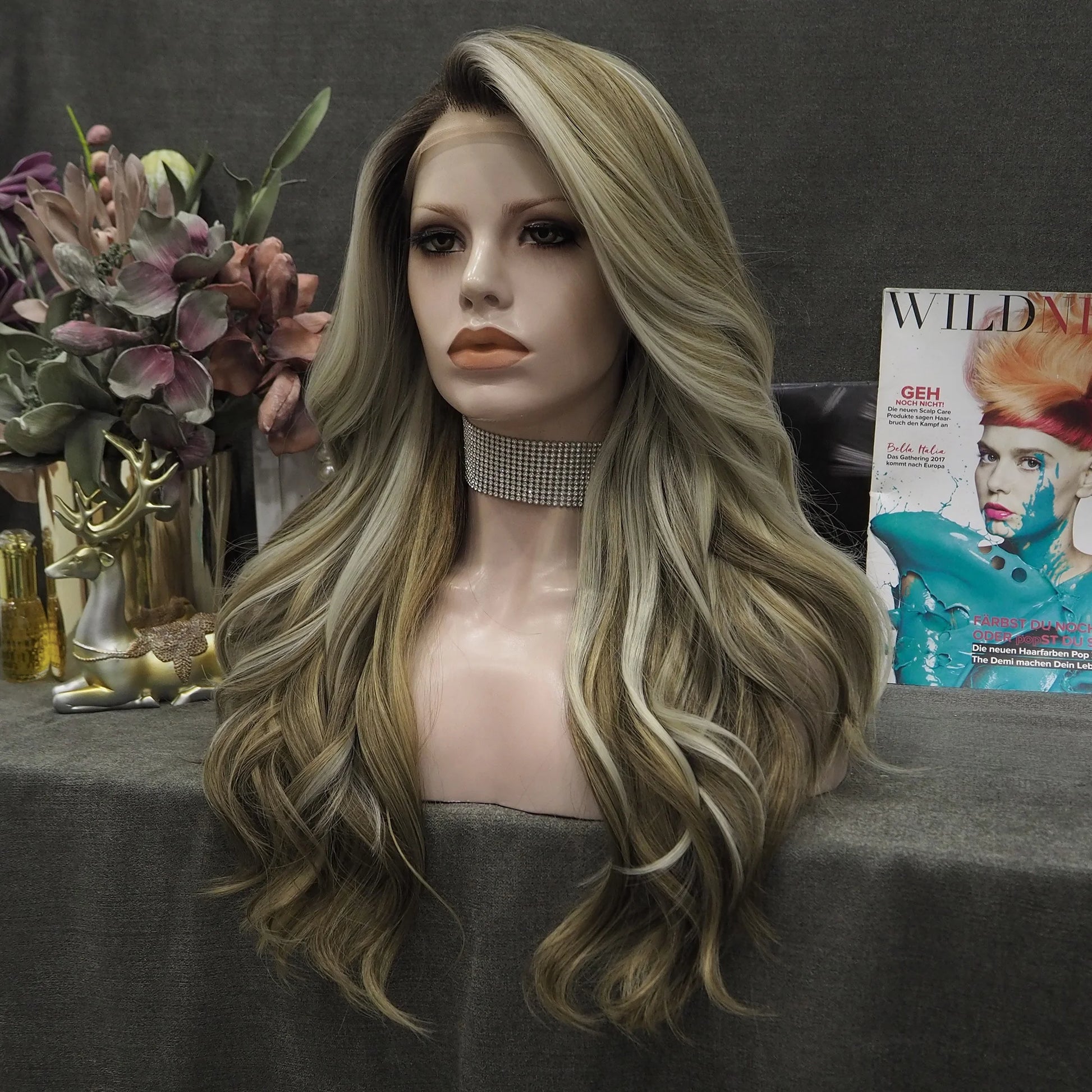 TEEK - Long Wig Highlight Honey Blond Lace Front Wig HAIR theteekdotcom