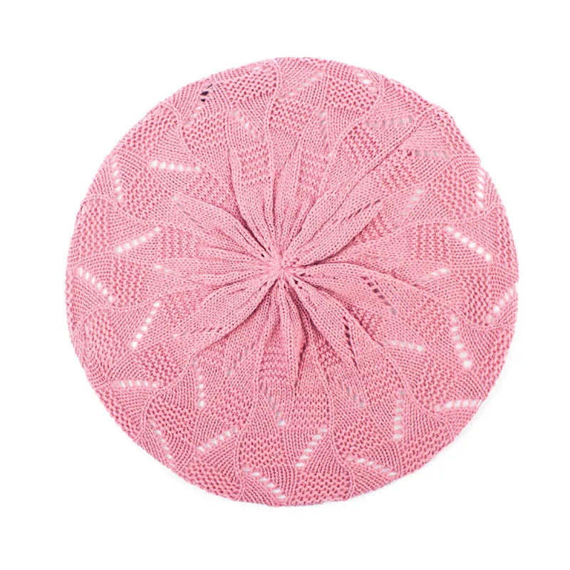 TEEK - Knit Beret Beanie Hat HAT theteekdotcom pink-2  