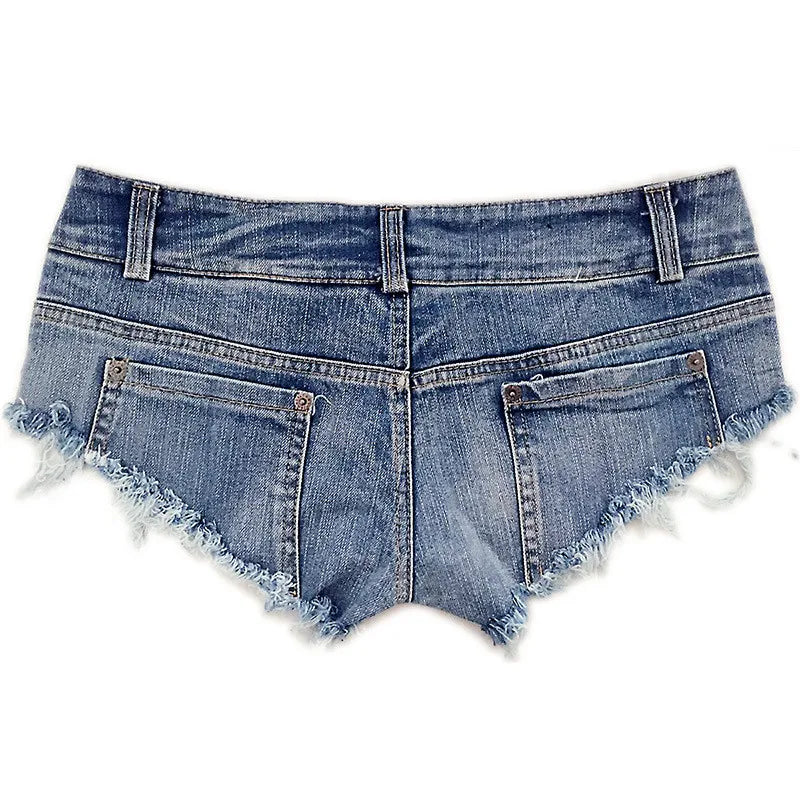 TEEK - Denim Low Waist High Thigh Mini Shorts SHORTS theteekdotcom
