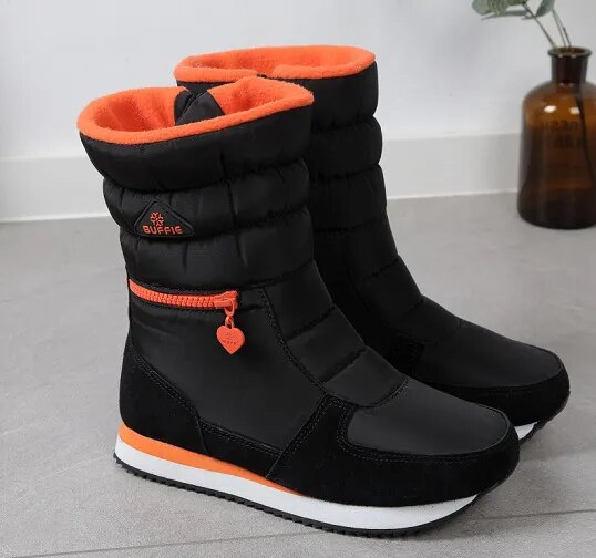 TEEK - Womens Winter Weather Boots SHOES theteekdotcom black orange 5.5 