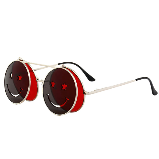 TEEK - Starry Eyed Smiling Round Flip Up Sunglasses EYEGLASSES theteek.com