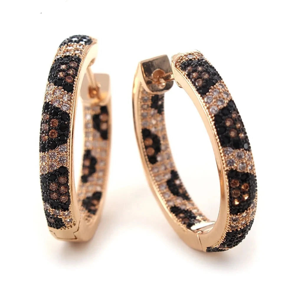 TEEK - Leopard Hoop Earrings JEWELRY theteekdotcom EA05-10 size 29X5MM  