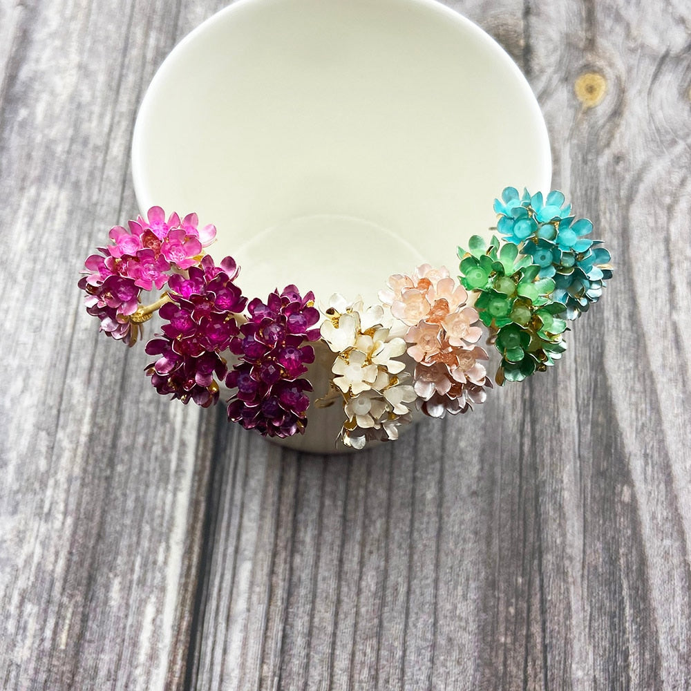 TEEK - Colorful Metal Flower Bloom Earrings JEWELRY theteekdotcom   
