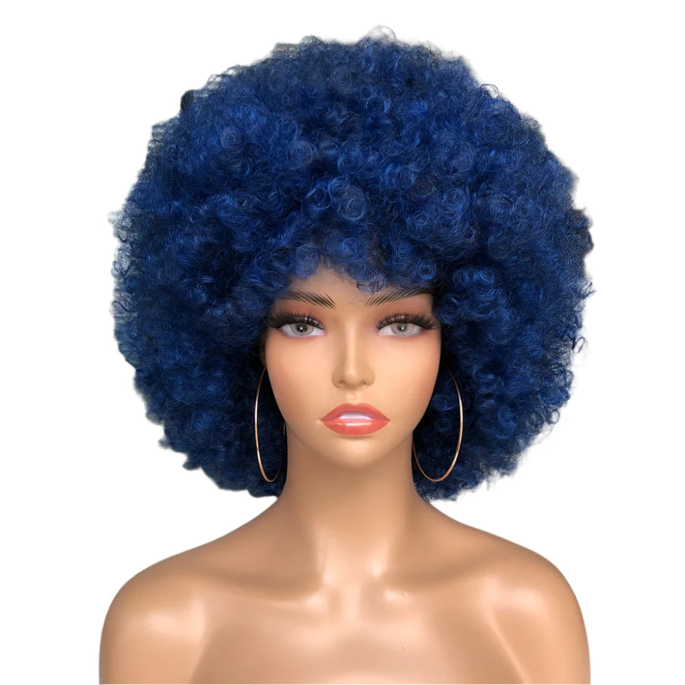 TEEK - Short Hair Afro Curly Wig HAIR theteekdotcom m1b blue 10inches 