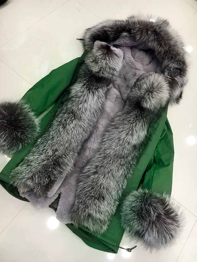 TEEK - Fluff It Coat 3 COAT theteekdotcom green silver fox US XS+ | Asian L 