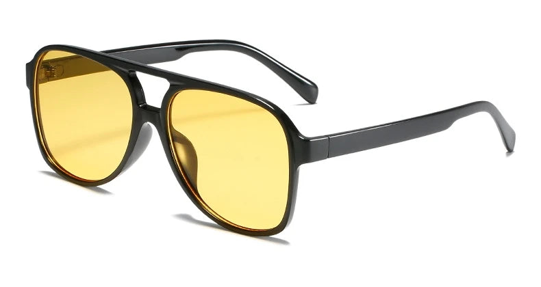 TEEK - Pilot Fox Sunglasses EYEGLASSES theteekdotcom Black Yellow  