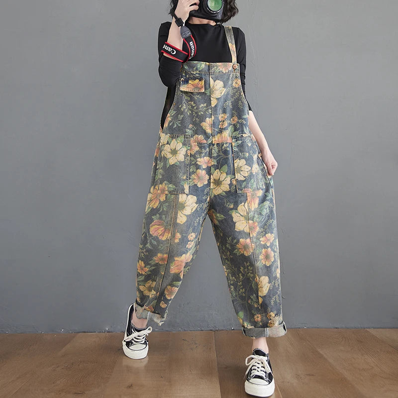 TEEK - Baggy Floral Overalls OVERALLS theteekdotcom Full Mixed Color M 