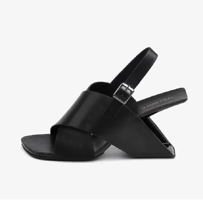 TEEK - Easel Back Buckle Strap Patent Wedges SHOES theteekdotcom Black 5 