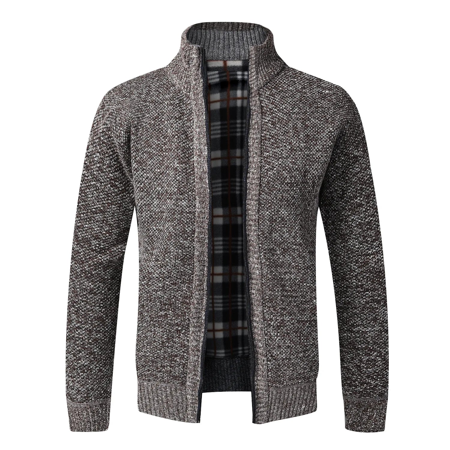 TEEK - Warm Knitted Zipper Sweater Jacket JACKET theteekdotcom coffee US XS | Tag M 