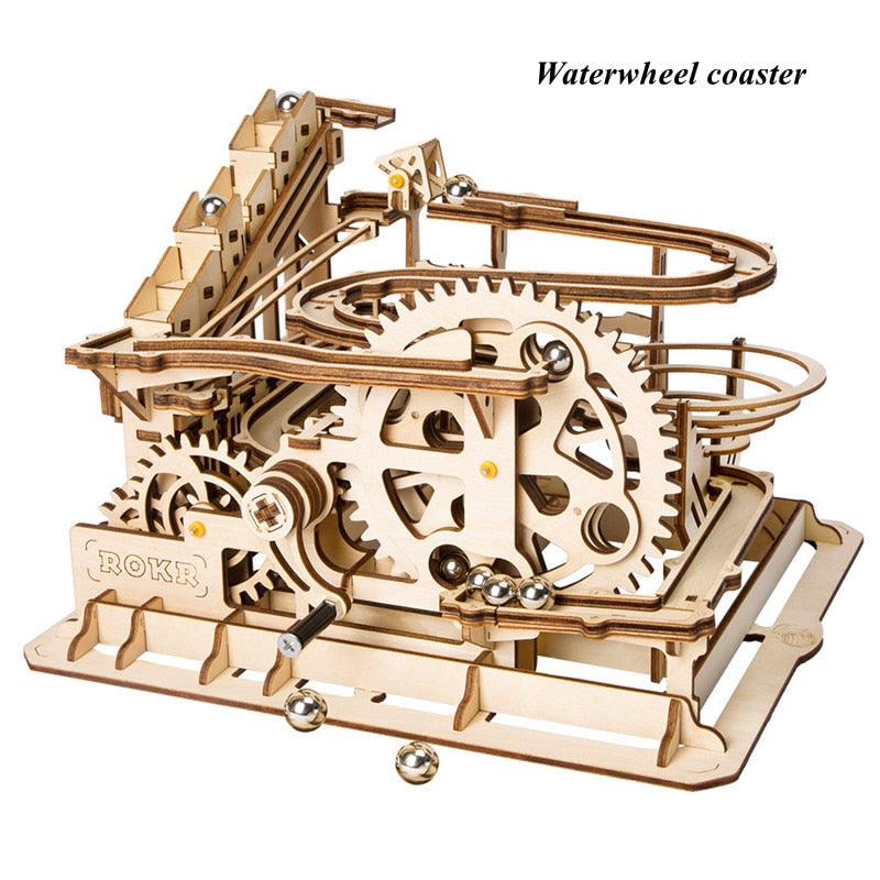 TEEK - Marble Run 3D Wooden Puzzle DIY Assembly Kit HOME DECOR theteekdotcom Waterwheel coaster  