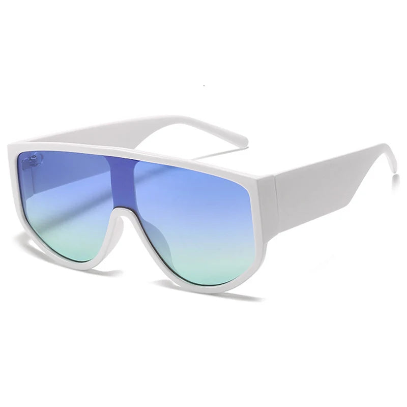 TEEK - Oversized Flat Top Lunette De Sol Eyewear EYEGLASSES theteekdotcom White Blue Green  