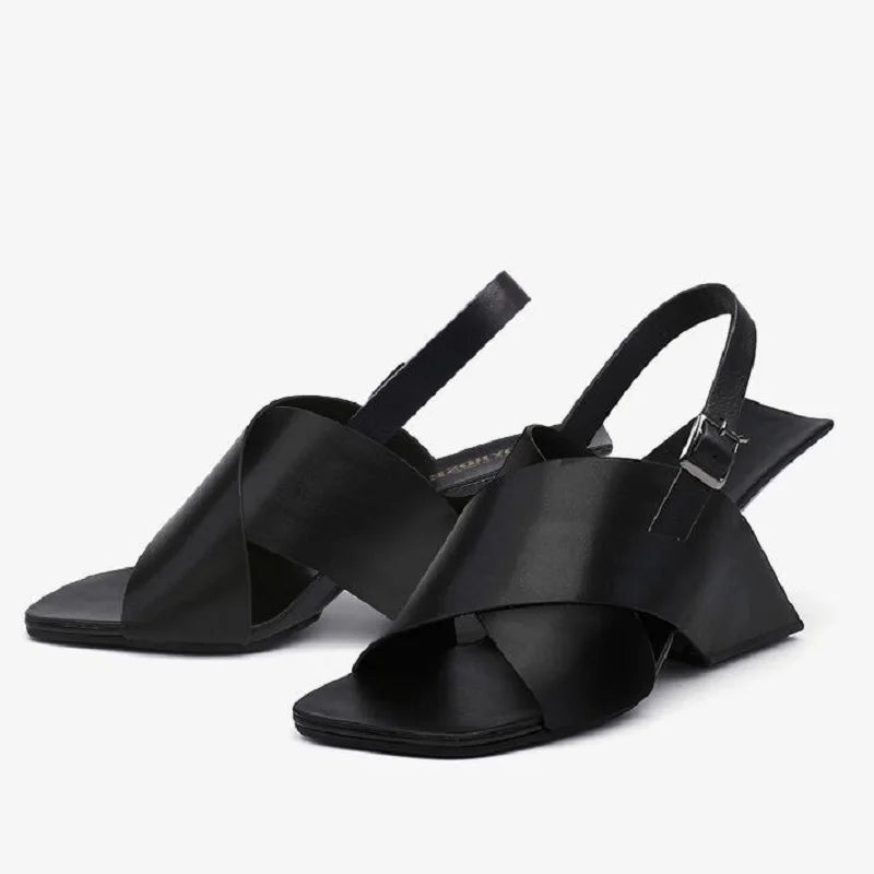 TEEK - Easel Back Buckle Strap Patent Wedges SHOES theteekdotcom   