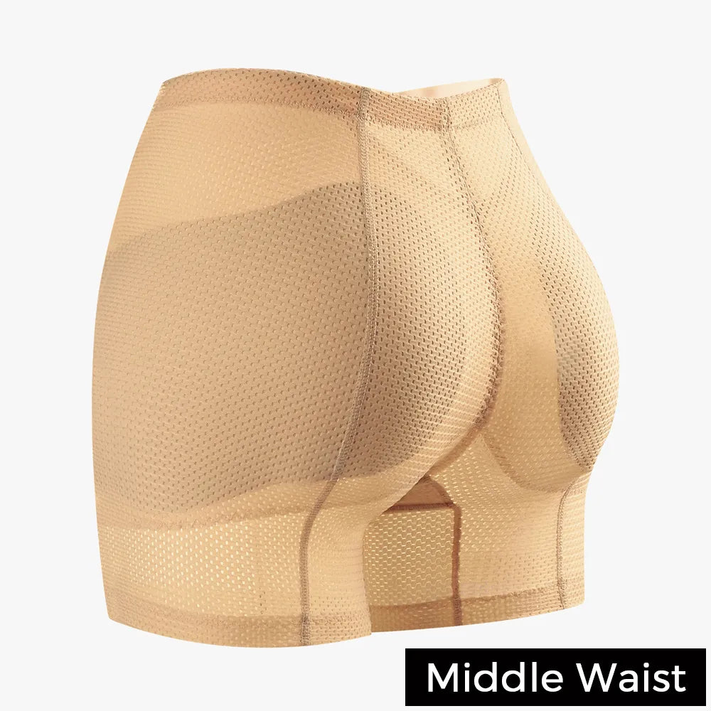 TEEK - Hip Tush Enhancer Padded Panties UNDERWEAR theteekdotcom Middle Waist-Skin L 
