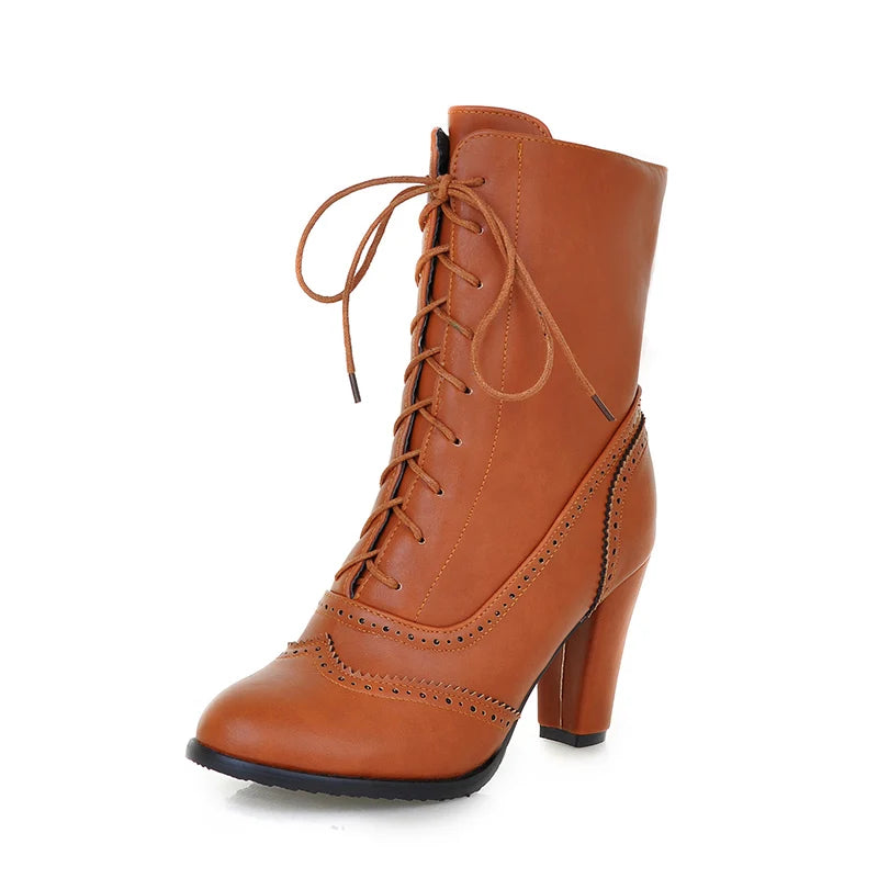 TEEK - British Style Brogue Ankle Boots SHOES theteekdotcom Caramel 5 