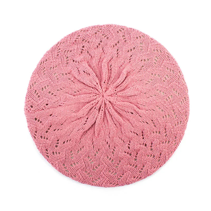 TEEK - Knit Beret Beanie Hat HAT theteekdotcom pink-1  