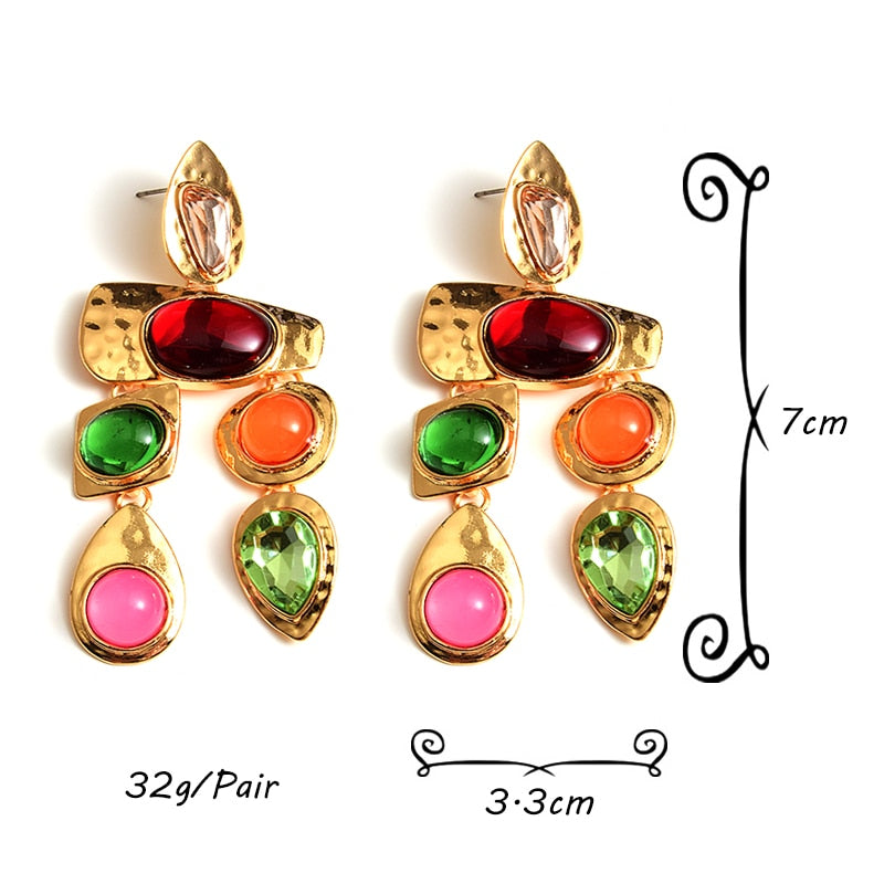 TEEK - Mixed Gem Colorful Earrings JEWELRY theteekdotcom   