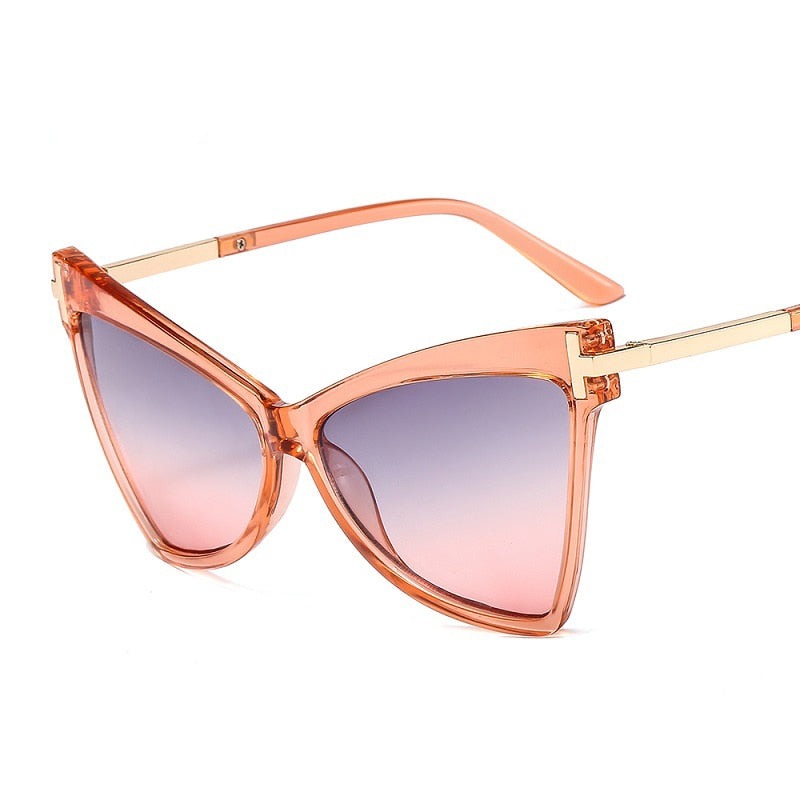 TEEK - Cateye Metal Frame Lux Sunglasses EYEGLASSES theteekdotcom gray-pink  