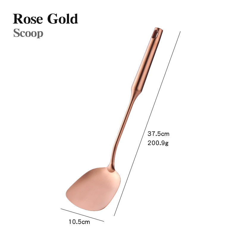 TEEK - Rose Gold Stainless Steel Cooking Tools HOME DECOR theteekdotcom 1Pc F  