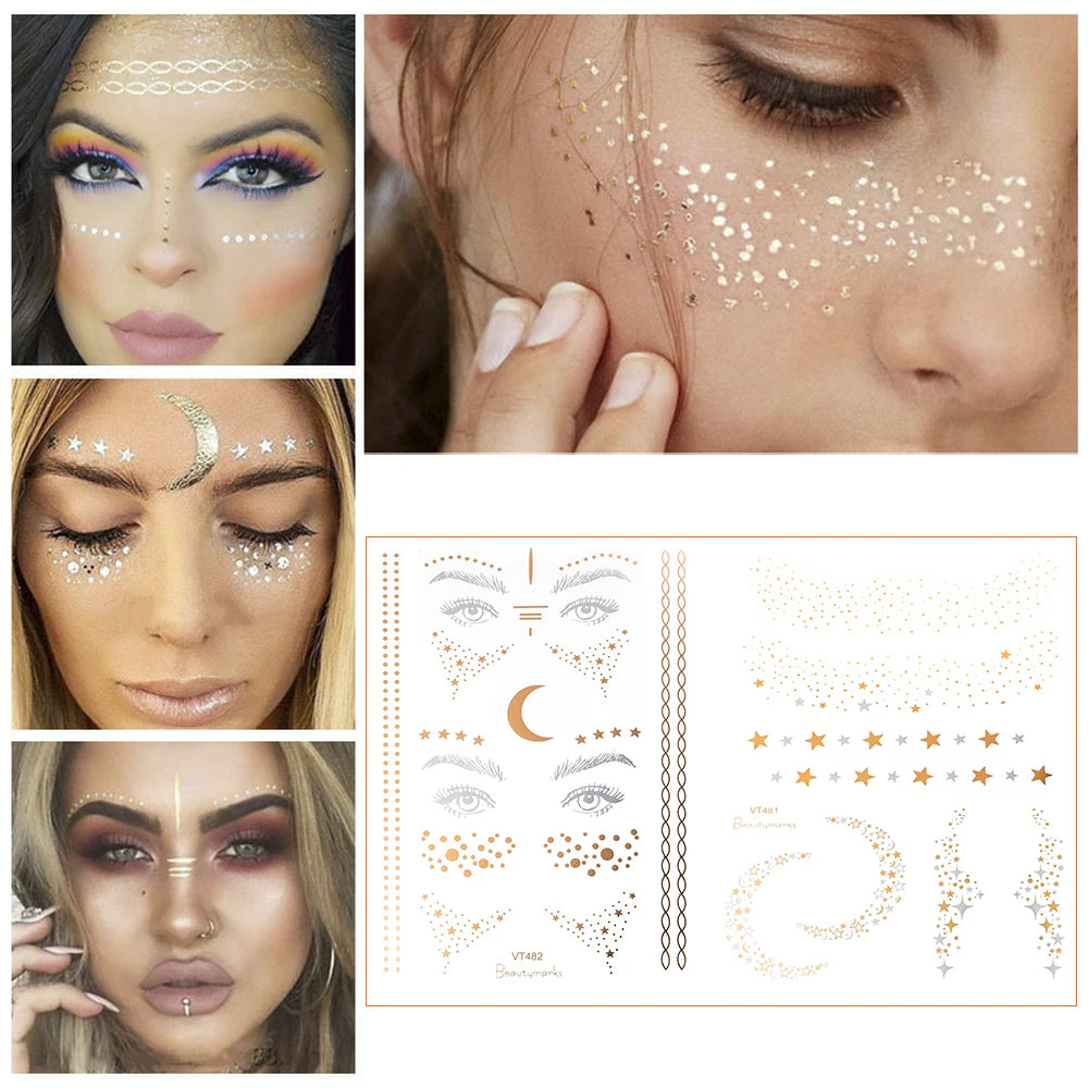 TEEK - Gold Face Waterproof Freckles Temporary Tattoos MAKEUP theteekdotcom
