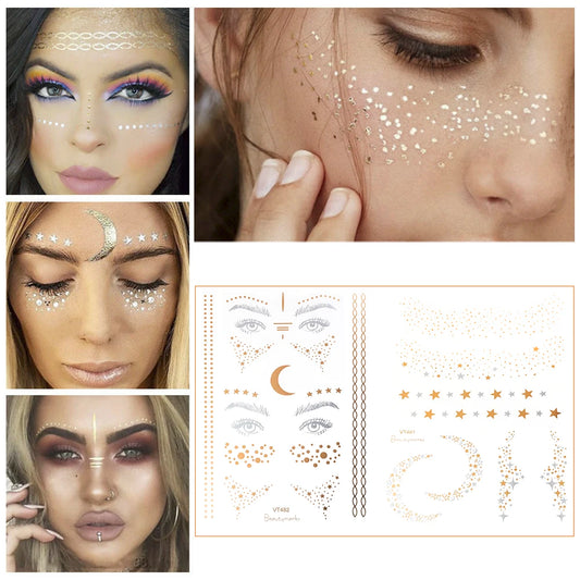 TEEK - Gold Face Waterproof Freckles Temporary Tattoos MAKEUP theteekdotcom