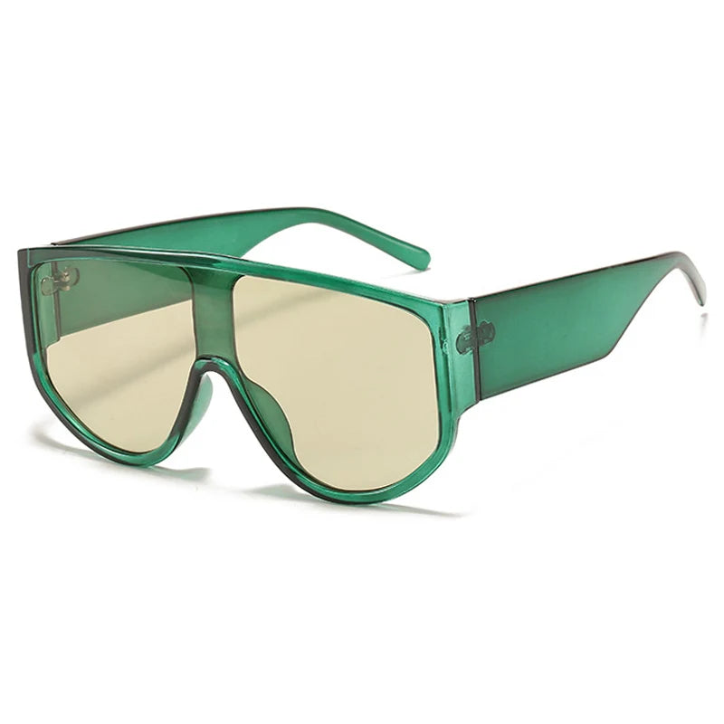 TEEK - Oversized Flat Top Lunette De Sol Eyewear EYEGLASSES theteekdotcom Green Green  