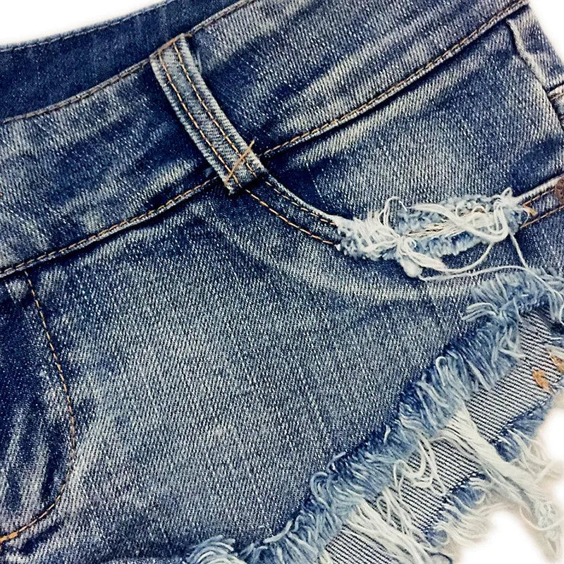 TEEK - Denim Low Waist High Thigh Mini Shorts SHORTS theteekdotcom