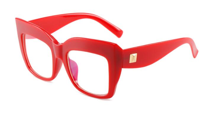 TEEK - Square Oversized Obvious Eyeglasses EYEGLASSES theteekdotcom C3 red clear  