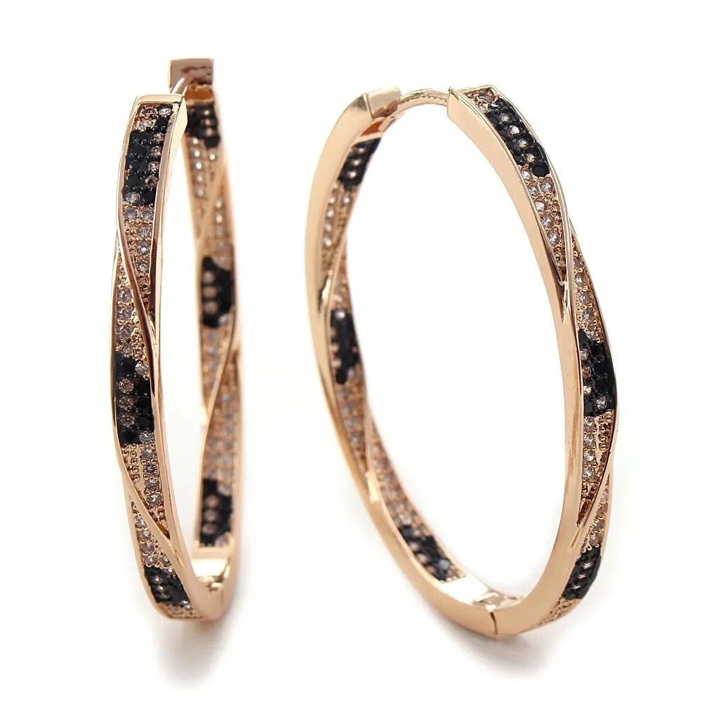 TEEK - Leopard Hoop Earrings JEWELRY theteekdotcom EA06-2 size 3X41MM  