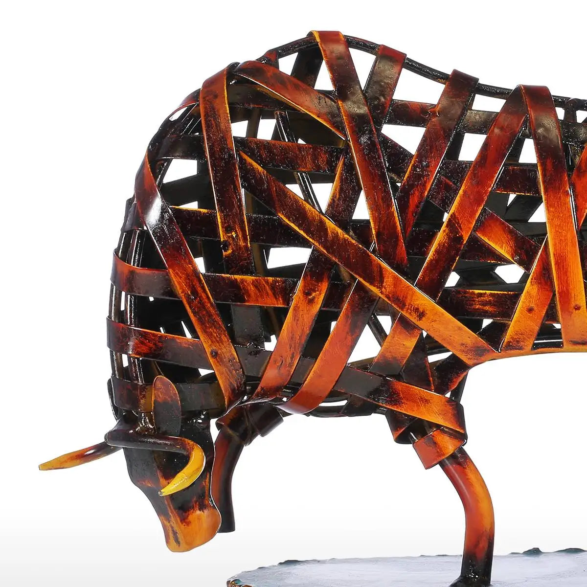 TEEK - Durable Iron-made Braided Cattle Metal Sculpture HOME DECOR theteekdotcom   