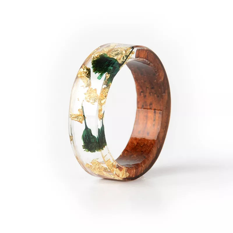 TEEK - Wood Resin Handmade Dried Flower Ring JEWELRY theteekdotcom N 17mm | US 6.5 