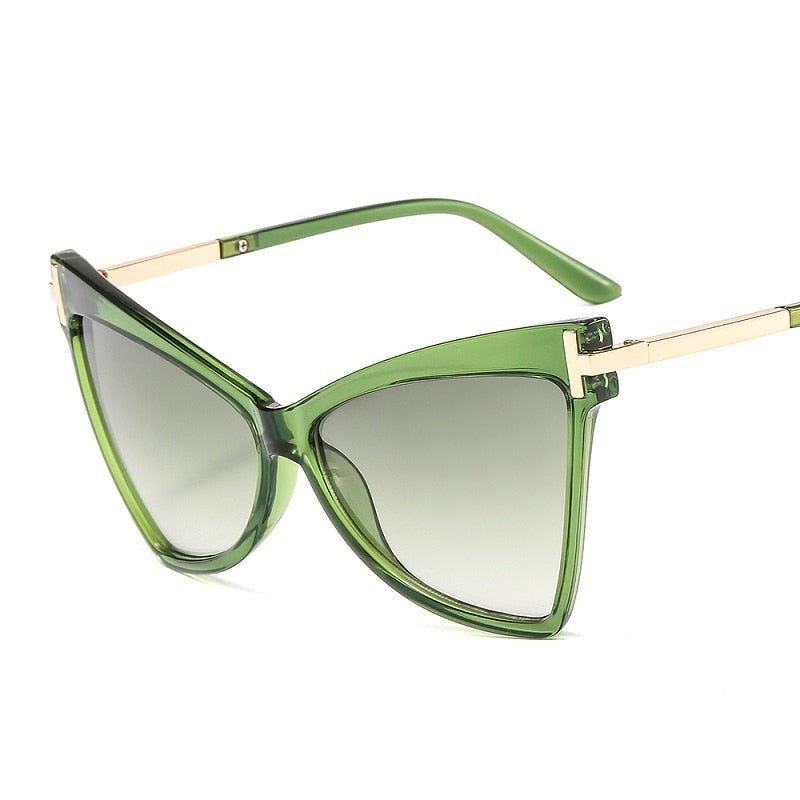TEEK - Cateye Metal Frame Lux Sunglasses EYEGLASSES theteekdotcom green  