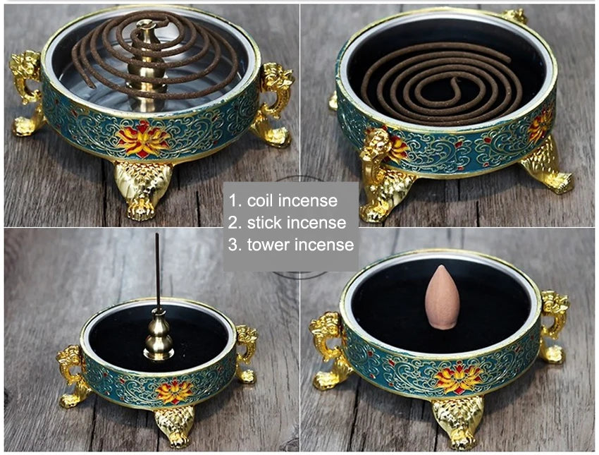 TEEK - Colored Enamel Lotus Incense Burner HOME DECOR theteekdotcom   