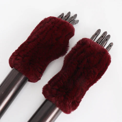 TEEK - Womens Natural Fluff Gloves Fingerless Gloves GLOVES theteekdotcom wine 1 20cm 