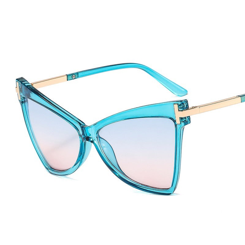 TEEK - Cateye Metal Frame Lux Sunglasses EYEGLASSES theteekdotcom blue  